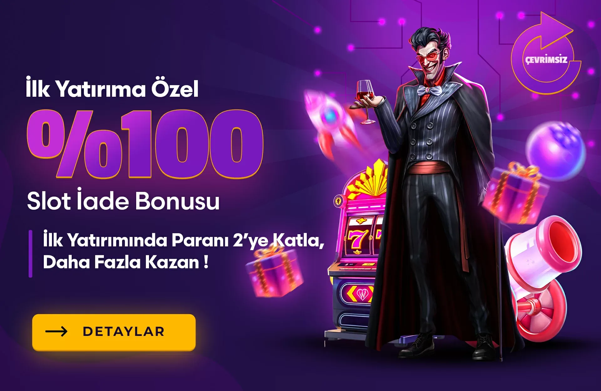 %100 Çevrimsiz Slot İade Bonusu